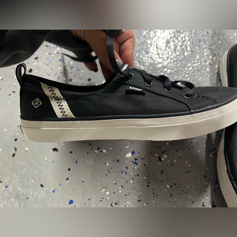 Sperry black lace up